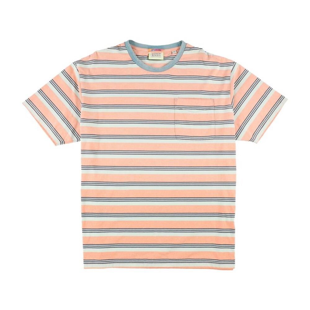 Scotch & Soda Mens Yarn Dyed Pocket Basic T-Shirt, NWT